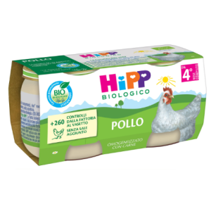 Hipp bio omogeneizzato pollo 2 pezzi da 80 g