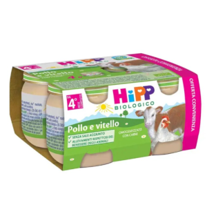 Hipp bio omogeneizzato pollo e vitello 4 pezzi da 80 g