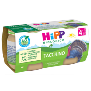 Hipp bio omogeneizzato tacchino 2 pezzi da 80 g