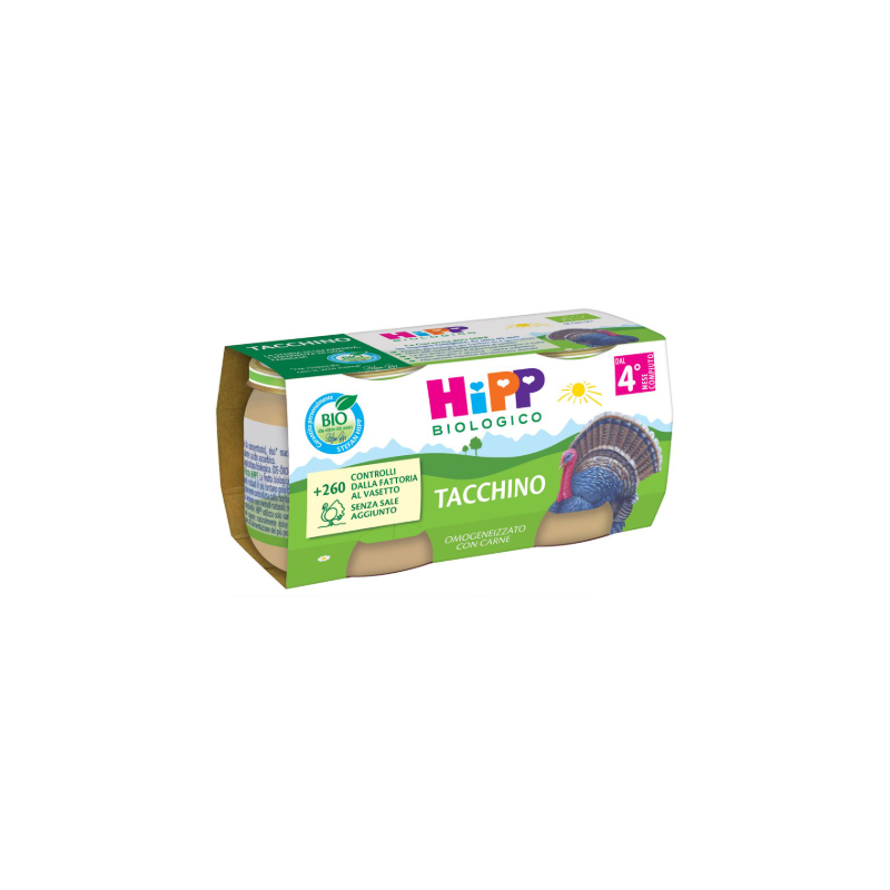 Hipp bio omogeneizzato tacchino 2 pezzi da 80 g Hipp bio omogeneizzato tacchino 2 pezzi da 80 g