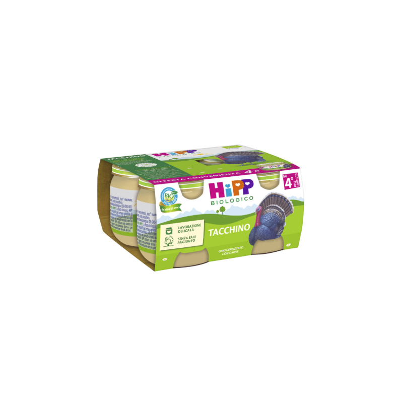 Hipp bio omogeneizzato tacchino 4 pezzi da 80 g Hipp bio omogeneizzato tacchino 4 pezzi da 80 g