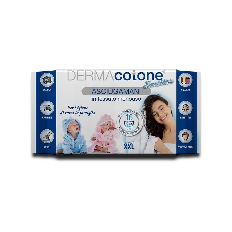Dermacotone sensitive asciugamani xxl 68x40 cm 16 pezzi