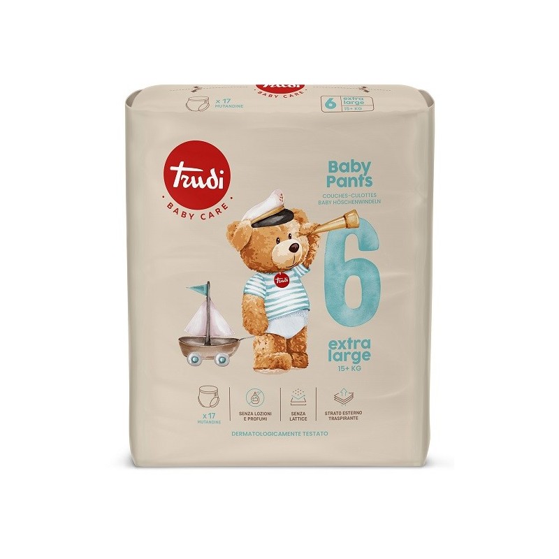 Trudi baby care pants extra large 15+ kg 17 pezzi