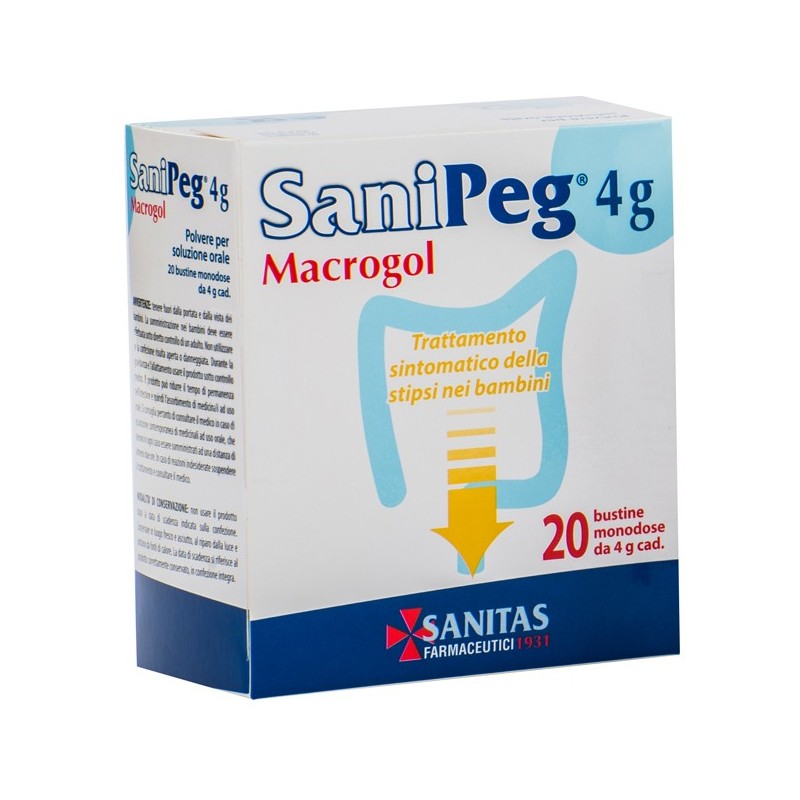 Sanipeg macrogol polvere per soluzione orale 20 bustine da 4g
