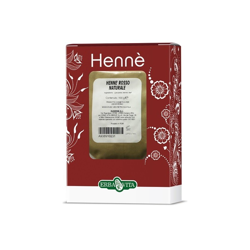 Henne colorante capelli rosso naturale 100 g