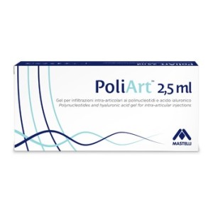 Siringa intra-articolare preriempita poliart 2,5ml polinucleotidi 10mg/ml e acido ialuronico 10mg/ml 2,5 ml