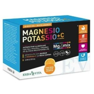 Magnesio potassio +c vitamina gusto arancia 20 bustine da 3,8 g
