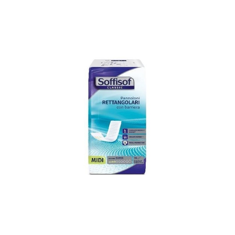 Pannolone rettangolare soffisof classic con barriera 30 pezzi