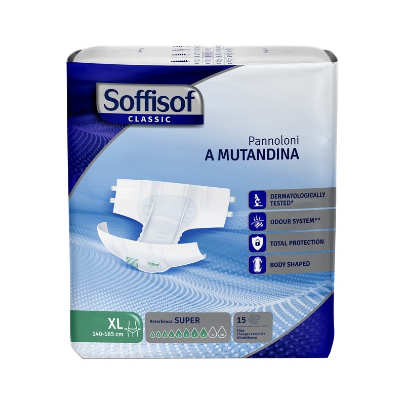 Pannolino mutandina super xl classic soffisof 15 pezzi