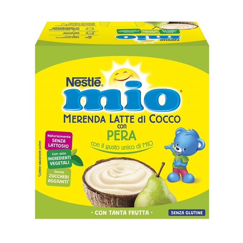 Mio merenda latte cocco con pera 4 pezzi Mio merenda latte cocco con pera 4 pezzi