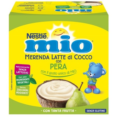 Mio merenda latte cocco con pera 4 pezzi Mio merenda latte cocco con pera 4 pezzi