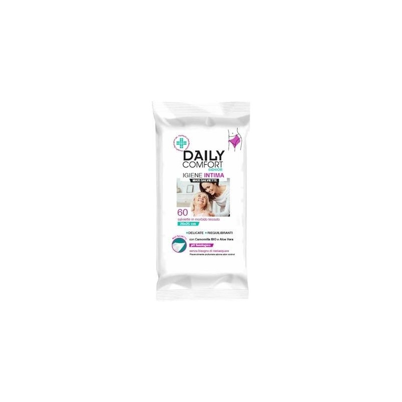 Daily comfort senior panni detergenti igiene intima 60 pezzi
