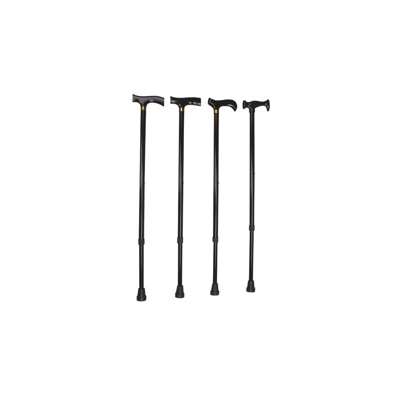 Bastone brio pieghevole in alluminio anodizzato con puntaliantiscivolo regolabile in altezza da 77,5 a 87,5cm nero impugnatura i