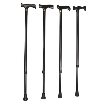 Bastone brio pieghevole in alluminio anodizzato con puntaliantiscivolo regolabile in altezza da 77,5 a 87,5cm nero impugnatura i