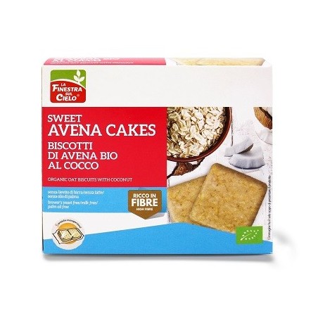 Fsc sweet avena cakes biscotti di avena al cocco bio senza lievito di birra senza latte co nolio di girasole senza oliodi palma 