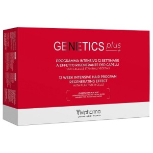 Genetics plus programma intensivo 12 settimane a effetto rigenerante per capelli con cellule staminali vegetali 14 fiale5 ml + 1