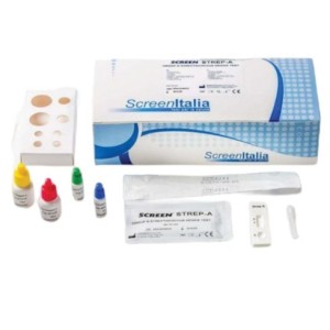 Screen test rapido streptococco in cassetta per determinazione qualitativa di streptococcus a in tampone orale liena controllo r