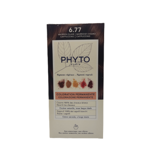 Color kit 6,77 marrone chiaro cappuccino latte rivelatore 50ml + crema colorante 50 ml + maschera protettiva colore 12ml + guant