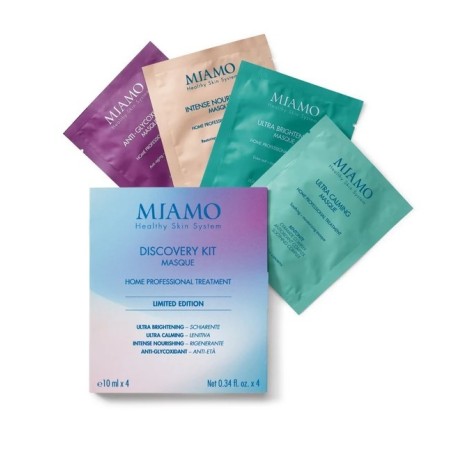 Miamo discovery box 1 longevity plus intense nourishing masque 10 ml + 1 anti glycoxidant masque 10 ml + 1 ultra calmingmasque 1