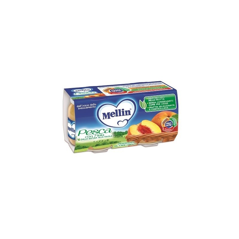 Mellin omogeneizzato pesca mela 100 g 2 pezzi