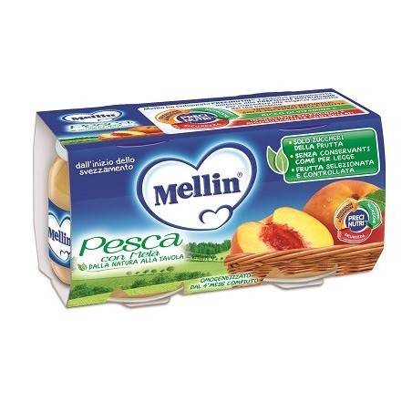 Mellin omogeneizzato pesca mela 100 g 2 pezzi
