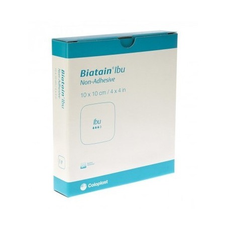 Medicazione biatain ibu softhold in schiuma di poliuretano parzialmente adesiva a rilascio di ibuprofene 10x10 cm 5 pezzi