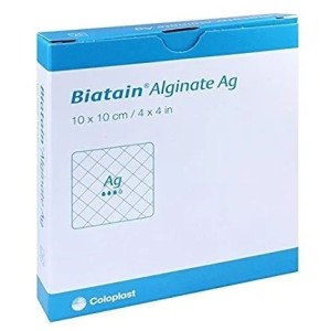 Medicazione biatain alginate ag in alginato e carbossimetilcellulosa a rilascio di argento 10x10 cm 10 pezzi