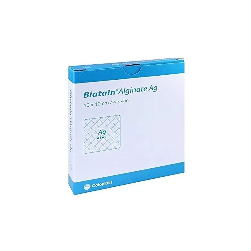 Medicazione biatain alginate ag in alginato e carbossimetilcellulosa a rilascio di argento 10x10 cm 10 pezzi