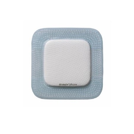 Medicazione biatain in schiuma di poliuretano con bordo adesivo in silicone 10x20 cm 5 pezzi
