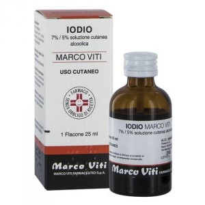 Iodio soluzione alcolica i (marco viti) soluz cutanea 25 ml7% + 5%