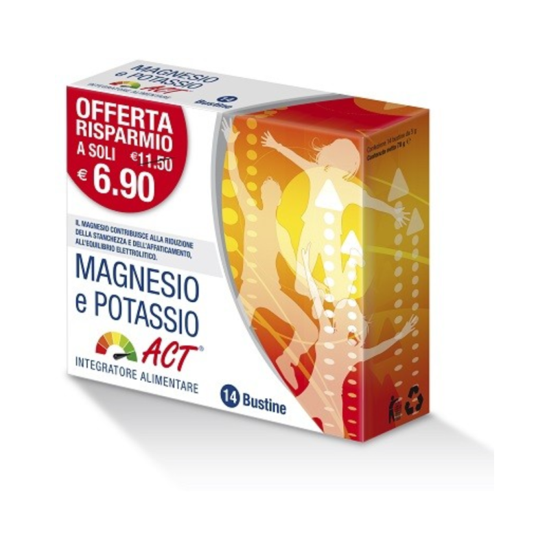 Magnesio e potassio act 14 bustine