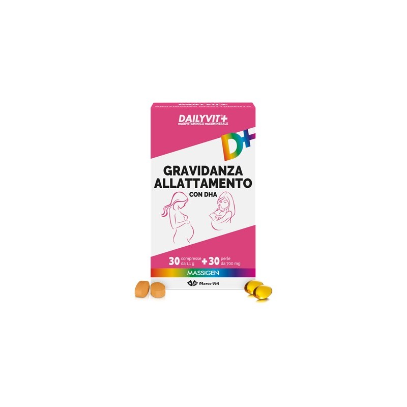 Dailyvit+ gravidanza allattamento con dha multivitaminico emultiminerale 30 compresse + 30 perle