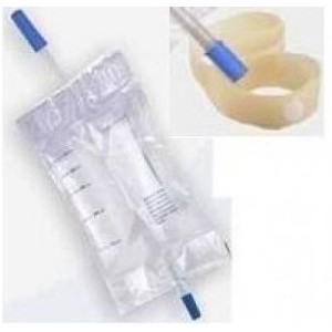 Sacca raccolta urina da gamba in pvc non sterile volume 750ml tubo lunghezza 35 cm con scarico e valvola antireglusso 10 pezzi +