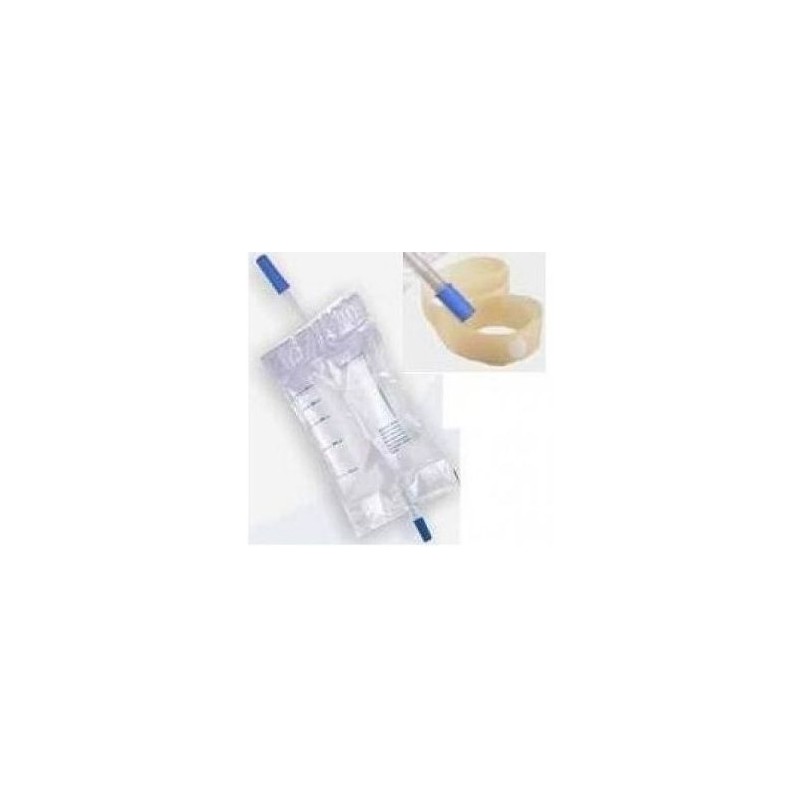 Sacca raccolta urina da gamba in pvc non sterile volume 750ml tubo lunghezza 35 cm con scarico e valvola antireglusso 10 pezzi +