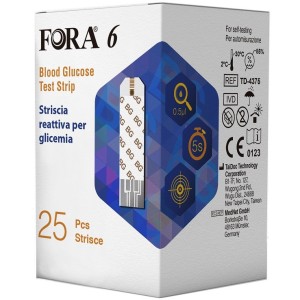 Strisce misurazione glicemia fora 6 connect box da 25 pezzi