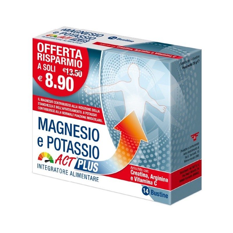 Magnesio e potassio act plus 14 bustine