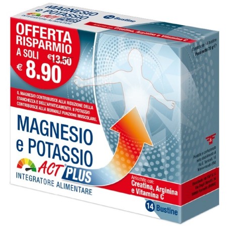 Magnesio e potassio act plus 14 bustine