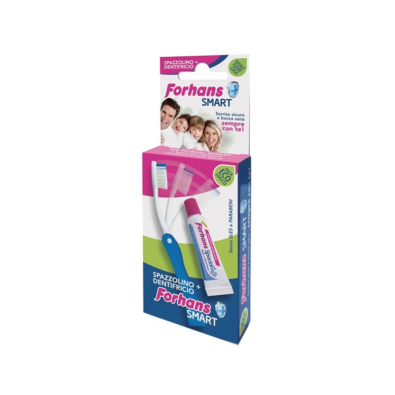 Forhans smart kit igiene orale spazzolino pieghevole + dentifricio 12 ml