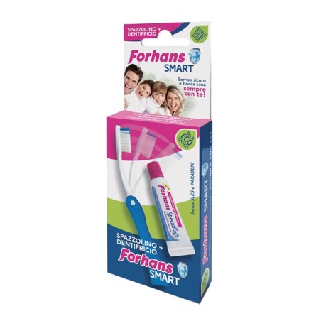 Forhans smart kit igiene orale spazzolino pieghevole + dentifricio 12 ml