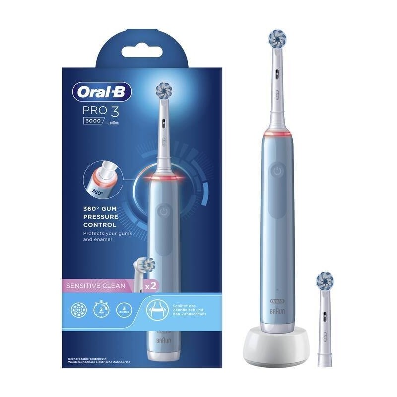 Oral-b pro 3 blu sensitive spazzolino elettrico + 2 refill