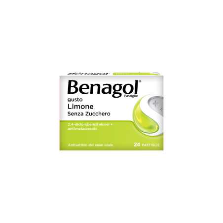 Benagol 24 pastiglie 0,6 mg + 1,2 mg limone senza zucchero