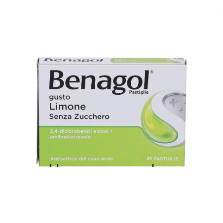 Benagol 24 pastiglie 0,6 mg + 1,2 mg limone senza zucchero
