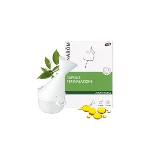 Pranarom aromaforce inha 15 capsule oli essenziali + inalatore