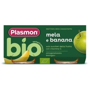 Plasmon omogeneizzato bio banana mela 2 vasetti x 80 g