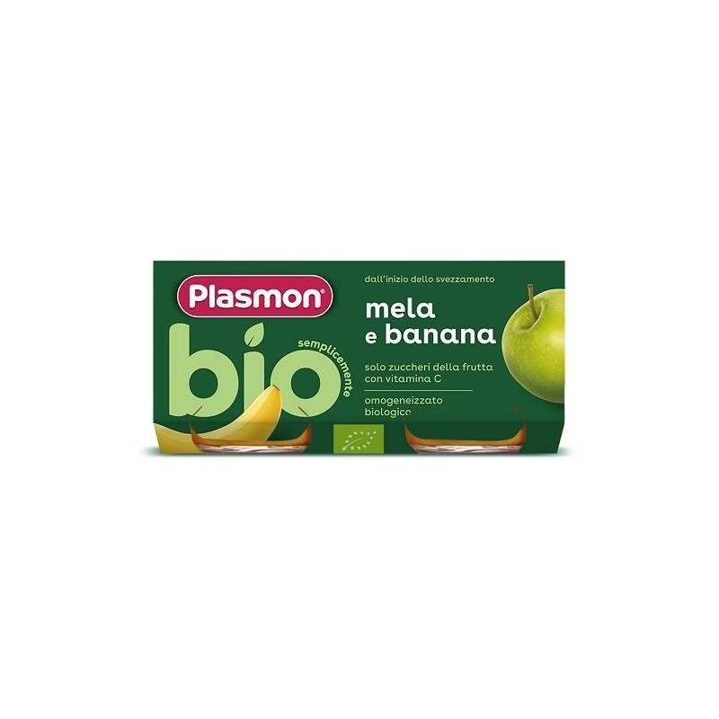 Plasmon omogeneizzato bio banana mela 2 vasetti x 80 g