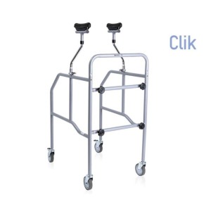 Deambulatore sottoascellare smontabile regolabile in acciaio4 ruote piroettanti 100 mm di cui 2 con freno peso massimosopportabi