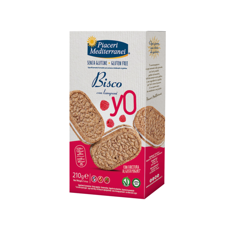 Piaceri mediterranei bisco yo lamponi 210 g
