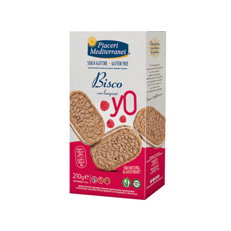 Piaceri mediterranei bisco yo lamponi 210 g