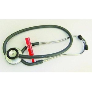 Stetofonendoscopio professional corpo in acciaio inox 18/8,archetto biauricolare cromato con doppia molla interna