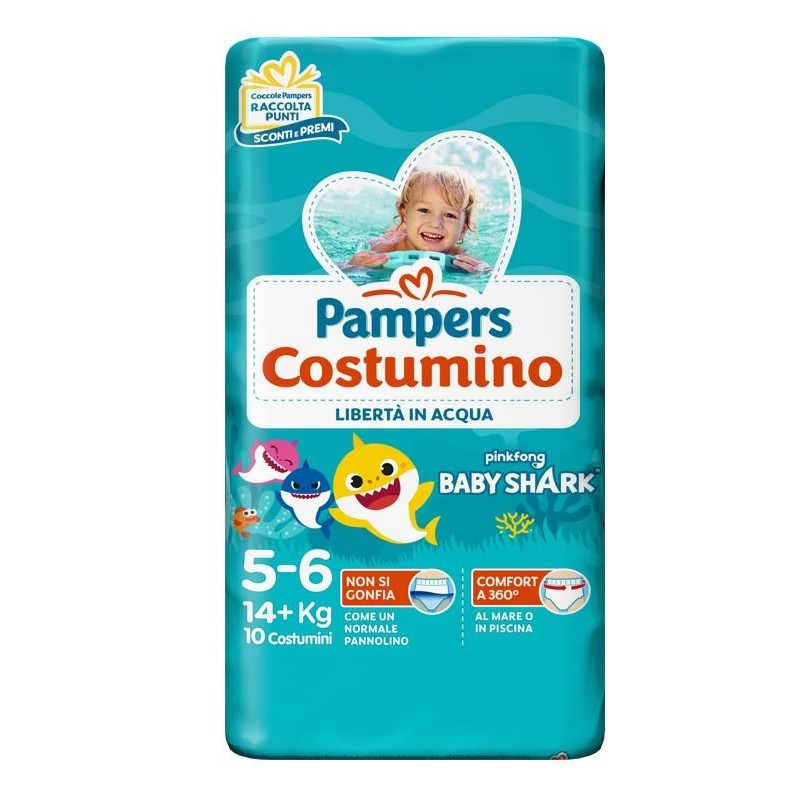 Pampers costumino baby shark cp s 5-6 10 pezzi